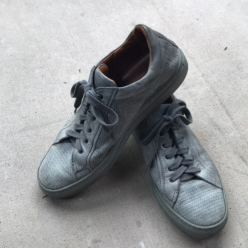 COPY - Aquatalia grey woven leather Sneakers Made In Italy Size 10. GUC - Picture 1 of 13